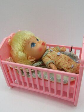 Mattel Vintage Liddle Kiddles Doll with Crib